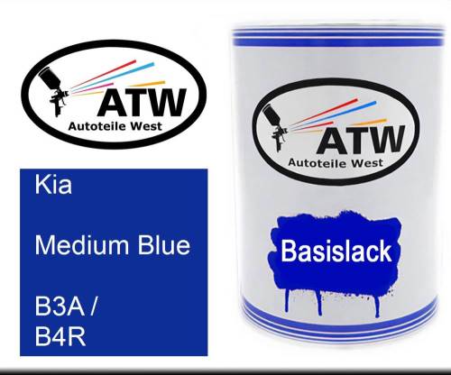 Kia, Medium Blue, B3A / B4R: 500ml Lackdose, von ATW Autoteile West.